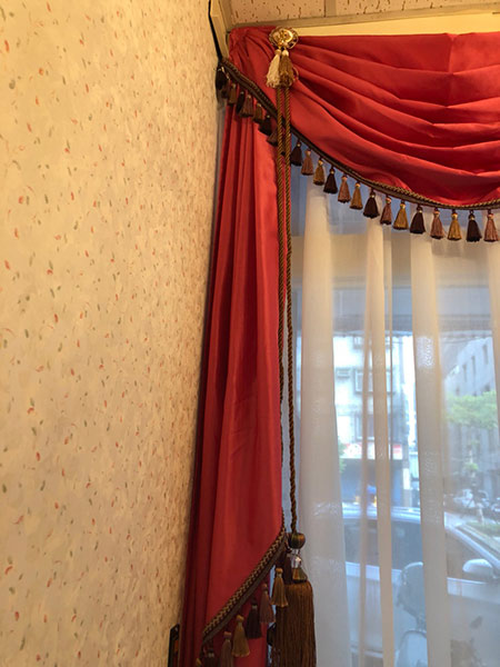 新莊窗簾-法式波浪造型窗簾安裝.